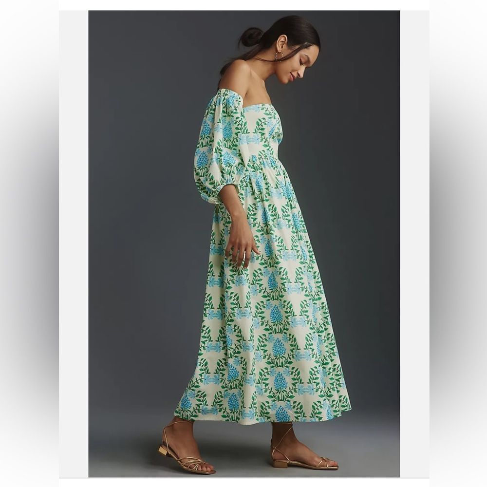 Anthropologie Let Me Be Long-Sleeve Printed Midi Dress size MP